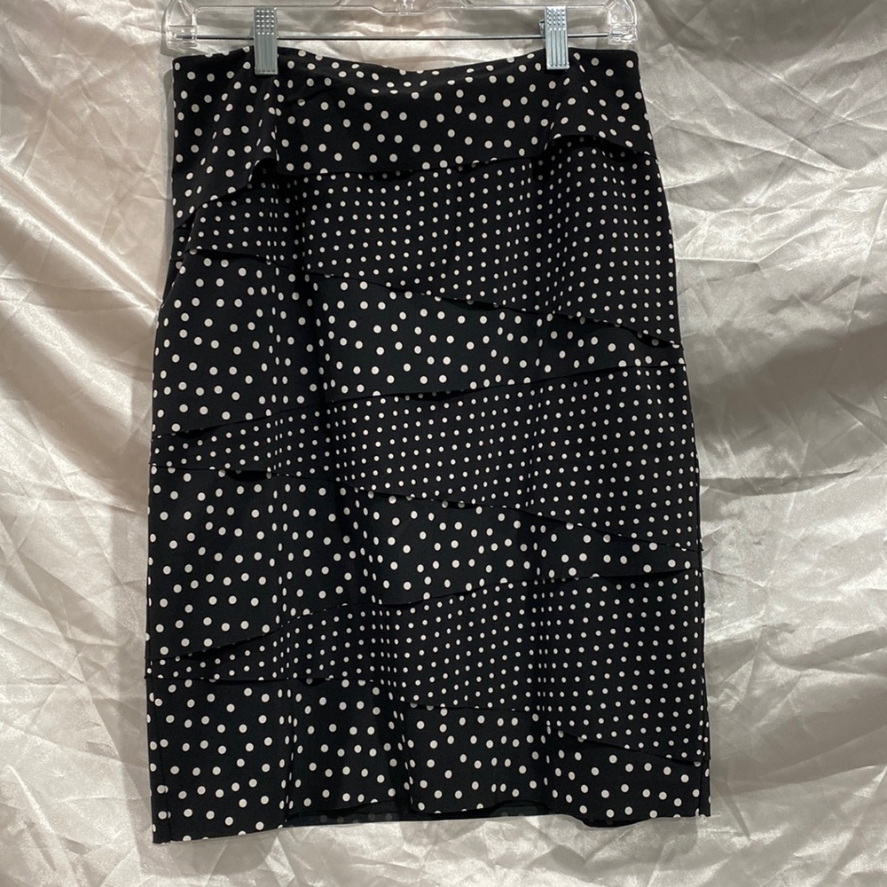 White House Black market black polka dot skirt